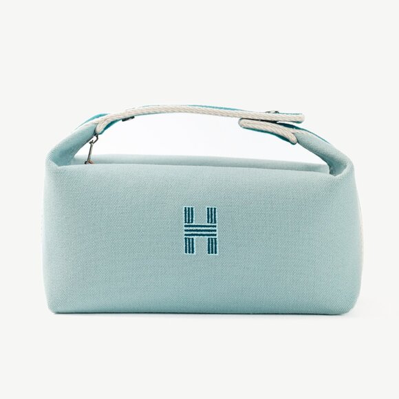 Hermes Bride-a-Brac Small Model Eucalyptus Canvas Case - Picture 1 of 14